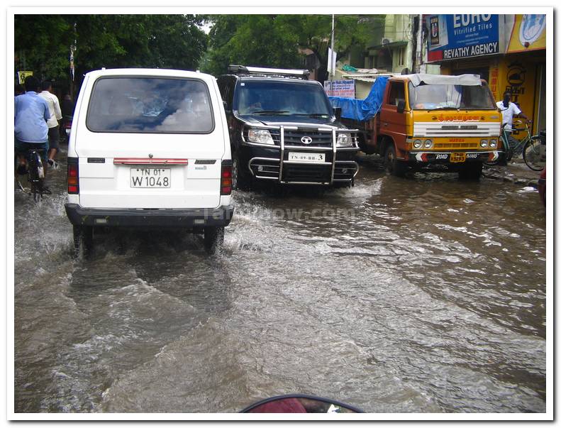 Chennai flooded road