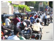 Long queue during oil strike