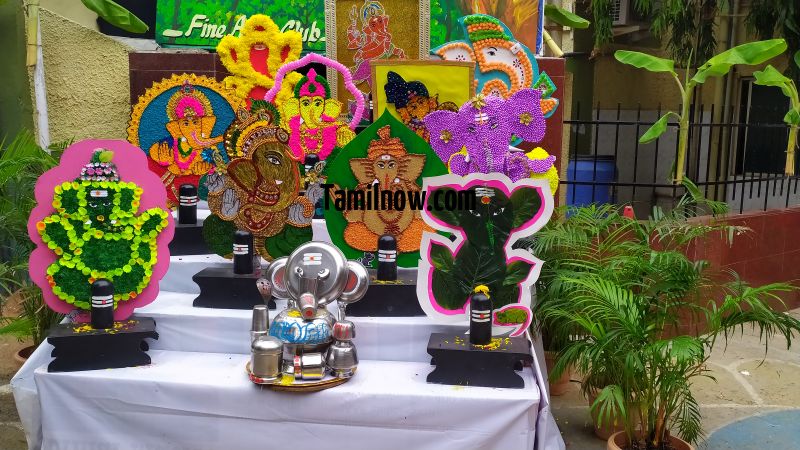 Ganesh chathurthi craft vinayagas at velammal main school 776