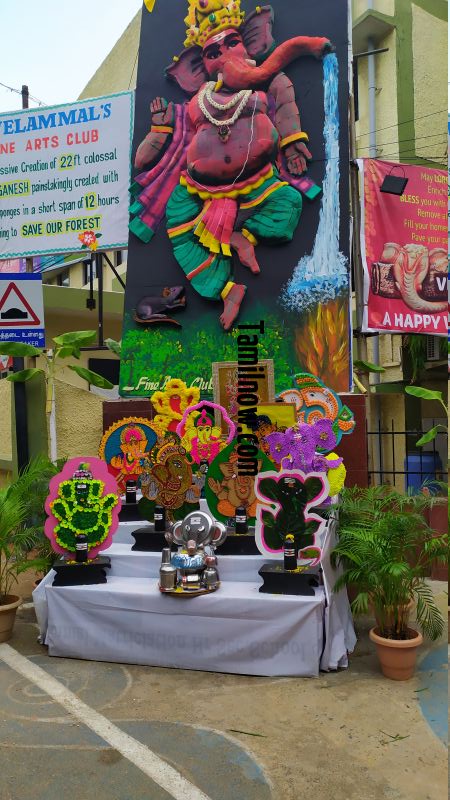 Ganesh chathurthi vinayagas at velammal main school 93