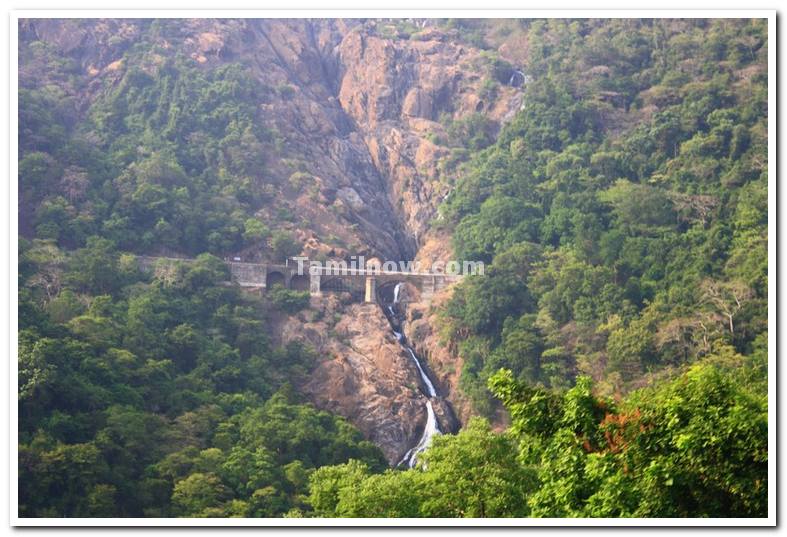 Rail line atop dudhsagar falls