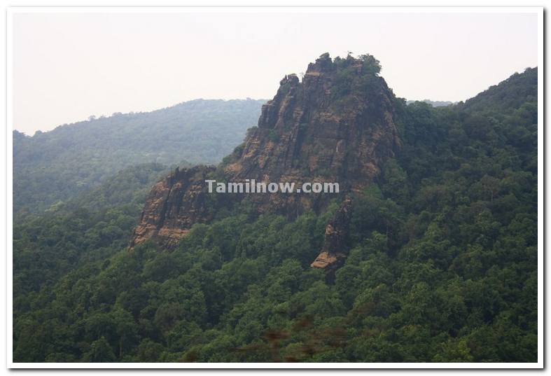 Rocky hill along ghat section