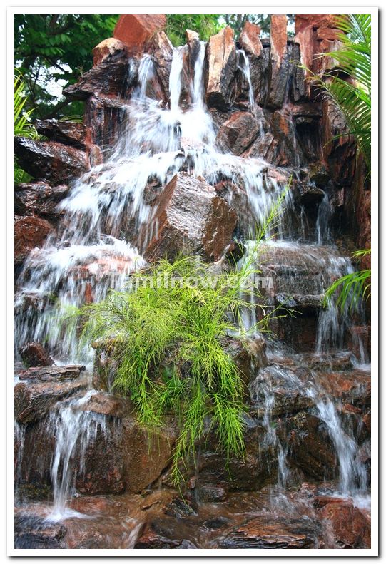 Artificial waterfalls at mysore palace