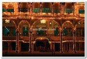 Illuminiated mysore palace closer view