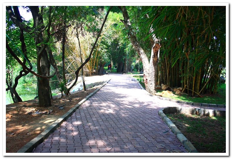 Walkway inside sanctuary