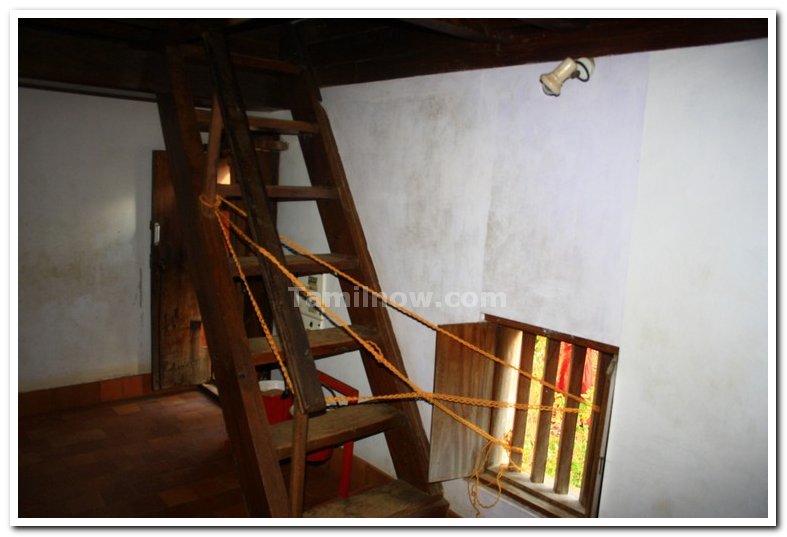Wooden ladder in kerala house