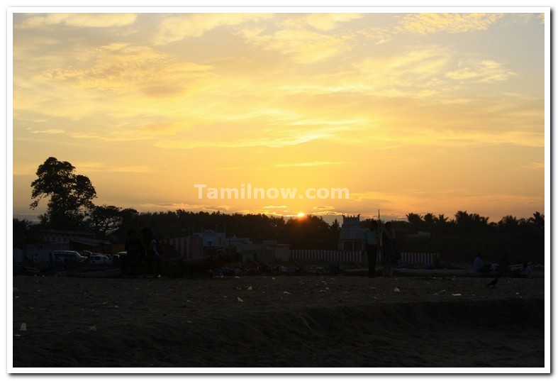 Sunset at kovalam beach