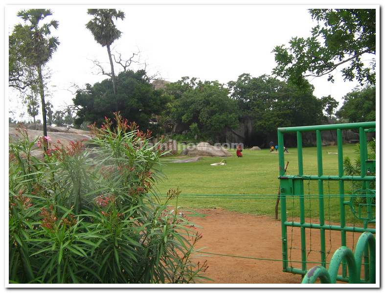 Park infront of the Krishna's Butter Rock 