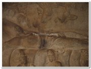 Vishnu sculpture carved on rock