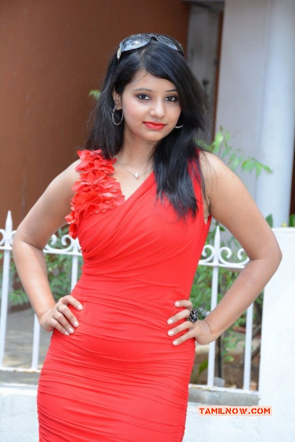 Actress In Red Dress At Vethu Paper Movie Launch 951