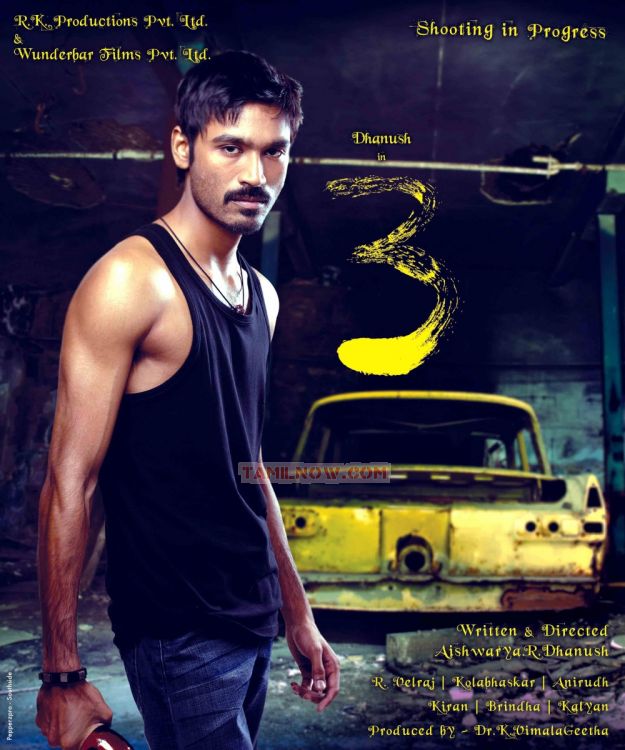 Dhanush In 3 Movie Poster 541