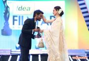 Dhanush Receiving The Best Critics Awards From Rekha 1