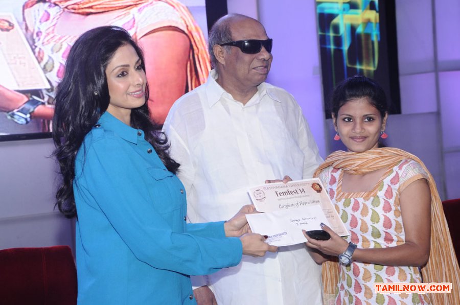 Actress Sridevi At Sathyabama University Stills 9577