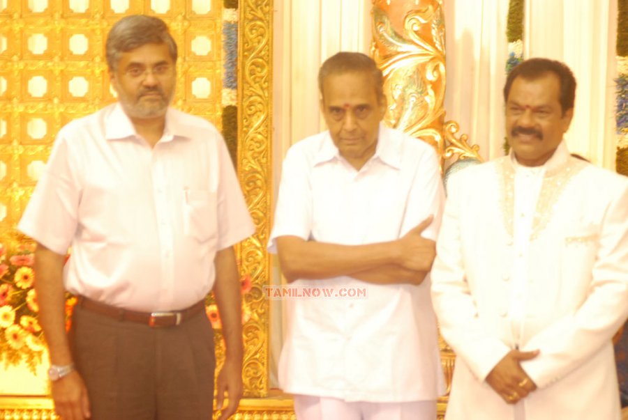 Avm Saravanan At Gk Son Wedding Reception 354
