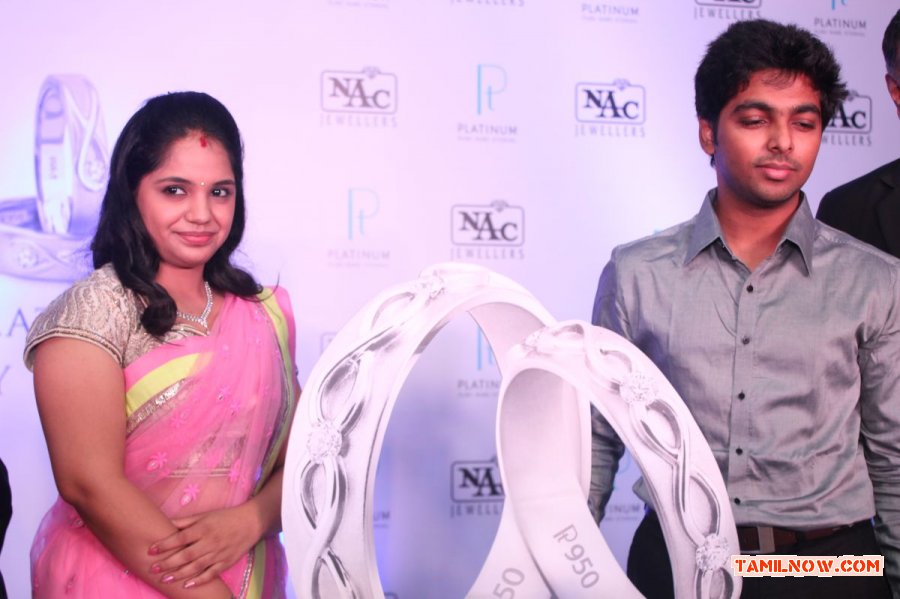 Gv Prakash Saindhavi At Nac Jewelers Celebration 8498