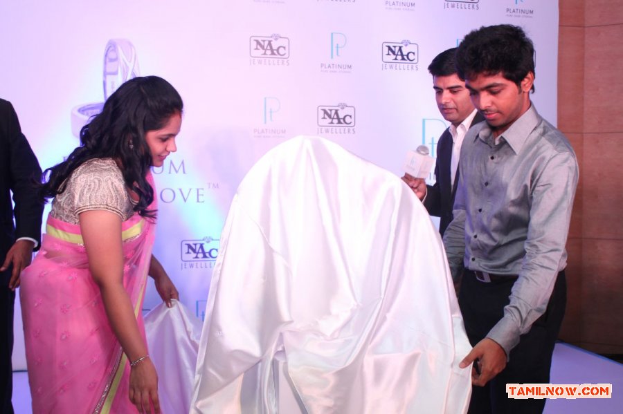 Gv Prakash Saindhavi At Nac Jewelers Celebration Photos 8457