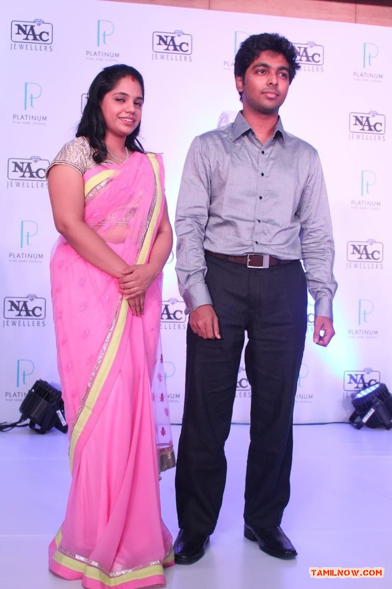 Gv Prakash Saindhavi At Nac Jewelers Celebration Photos 8694