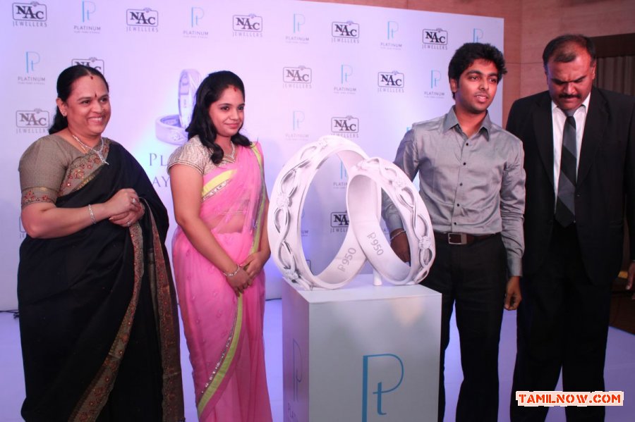 Gv Prakash Saindhavi At Nac Jewelers Celebration Stills 5066