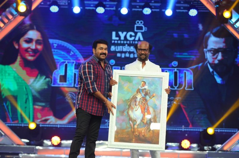 Kaappaan Audio Launch Mohanlal Rajnikant 342