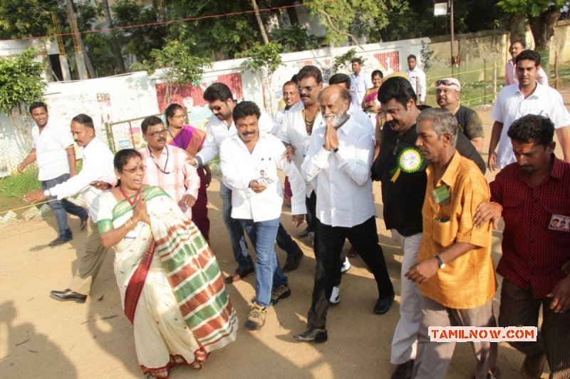 Rajinikant Arriving At Nadigar Sangam Election 429