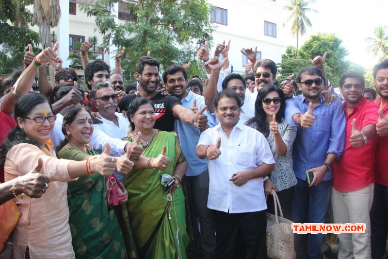 New Office Bearers Visit Nadigar Sangam Land Tamil Movie Event 2015 Pictures 2894