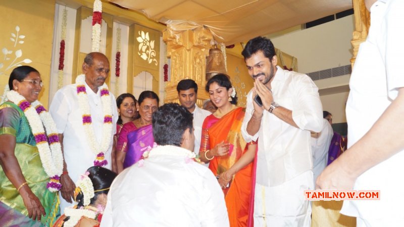 Photo Karthi And Wife Ranjani At Sr Prabhu Wedding 66